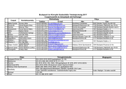 Budapesti és Környéki Szabadidős Tekebajnokság 2017