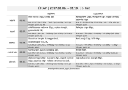 ÉTLAP | 2017.02.06. – 02.10. | 6. hét