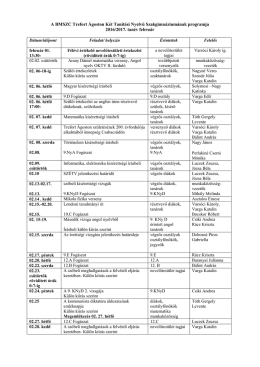 Febru&aacute;ri programok - Trefort &Aacute;goston SZKI