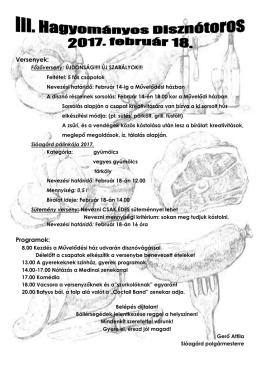 III. Hagyom&aacute;nyos Diszn&oacute;toros