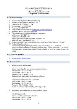általános közzétételi lista