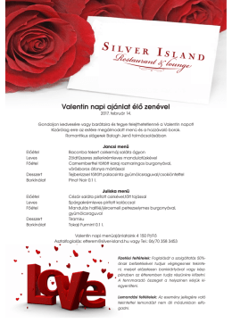 Valentin napi ajánlat élő zenével