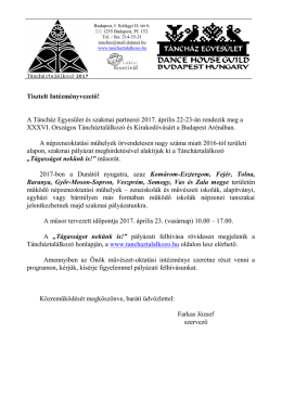 XXXVI. Országos Táncháztalálkozó és Kirakodóvásárt a Budapest Arénában