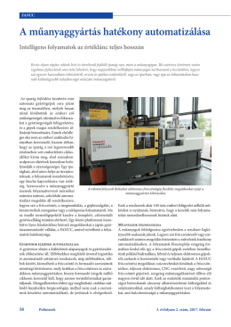 A műanyaggy&aacute;rt&aacute;s hat&eacute;kony automatiz&aacute;l&aacute;sa