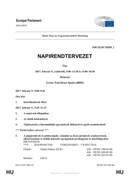 HU HU NAPIRENDTERVEZET