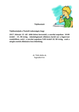 Tájékoztató iskolai fogászatról