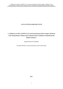 Aj&aacute;nlatt&eacute;teli dokument&aacute;ci&oacute; - Batthy&aacute;ny Lajos Mezőgazdas&aacute;gi &eacute;s
