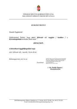zárva tart. - Nógrád Megyei Kormányhivatal