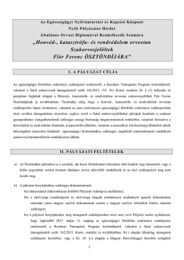 Honvéd-, katasztrófa- és rendvédelem orvostan