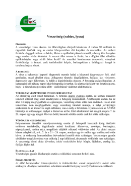 Veszetts&eacute;g (rabies, lyssa)