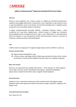 „MÉDIA AZ ENERGIAPIACÉRT”ENERGETIKAI ÚJSÁGÍRÓI DÍJ