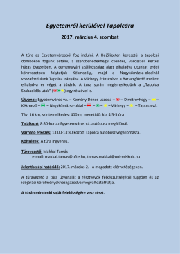 2017. m&aacute;rcius 04. (szombat) &ndash; Egyetemről ker&uuml;lővel Tapolc&aacute;ra