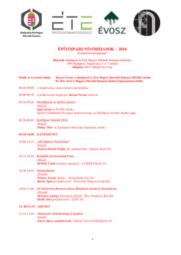 A konferencia programja. - építőipari mesterdíj alapítvány