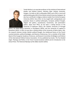 Tam&aacute;s Nyirkos is an associate professor at the Institute of