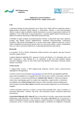 Tájékoztató és versenyszabályzat