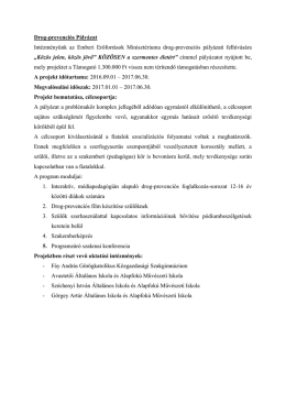 Drog-prevenci&oacute;s P&aacute;ly&aacute;zat Int&eacute;zm&eacute;ny&uuml;nk az Emberi Erőforr&aacute;sok
