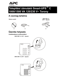 Telepítési útmutató Smart-UPS ™ C 1000/1500 VA 120/230 V