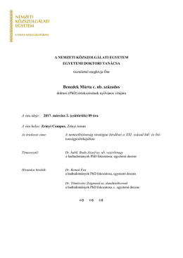 Benedek Márta c. nb. százados - UNI-NKE
