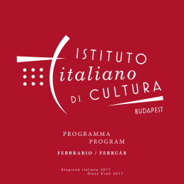 Februári kulturális események - Istituto Italiano di Cultura Budapest