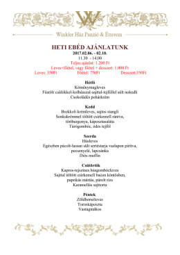 HETI EB&Eacute;D AJ&Aacute;NLATUNK