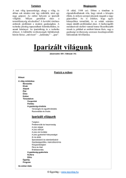 Egyvilág - Iparizált világunk