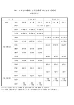 2017 세계청소년펜싱선수권대회 파견선수 선발전 (경기일정)