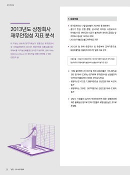 2013년도 상장회사 재무안정성 지표 분석