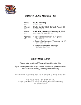 2016-17 ELAC Meeting - #3 Don`t Miss This!