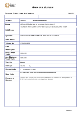 firma sicil bilgileri