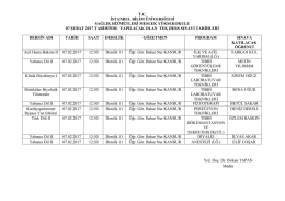 sağlık hizmetleri meslek yüksekokulu 07 şubat 2017 tarihinde