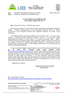 TÜRKİYE TACİKİSTAN İŞ FORUMU HK.