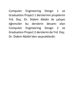 Computer Engineering Design 1 ve Graduation Project 1 derslerinin