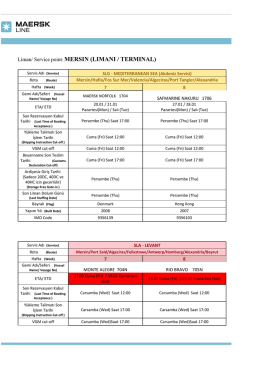 Liman/ Service point: MERSIN (LIMANI / TERMINAL)