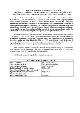 ankara yıldırım beyazıt üniversitesi ön lisans ve lisans