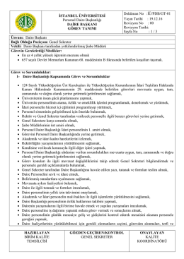 gt-01 daire başkanı - İstanbul &Uuml;niversitesi | Personel Daire Başkanlığı