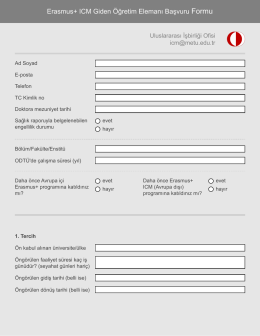 Erasmus+ ICM Giden Öğretim Elemanı Başvuru Formu