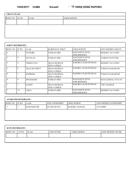 10/02/2017 CUMA 12.YARIŞ G&Uuml;N&Uuml; RAPORU Kocaeli