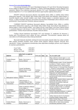 giresun üniversitesi personel alımı ilanı için tıklayınız