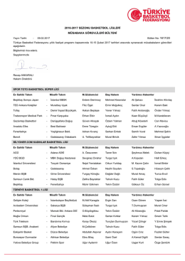 2016-2017 sezonu basketbol ligleri müsabaka görevlileri bülteni
