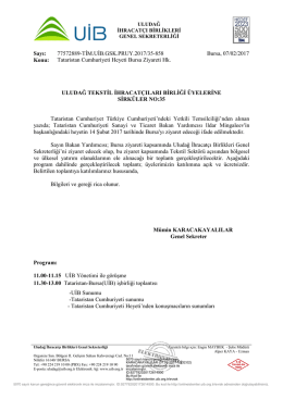 Tataristan Cumhuriyeti Heyeti Bursa Ziyareti Hk.
