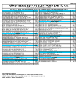 İndir - Güney Beyaz Eşya ve Elektronik San. Tic. A.Ş.