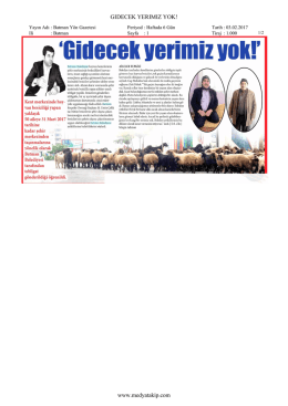 GIDECEK YERIMIZ YOK! www.medyatakip.com