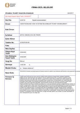 firma sicil bilgileri