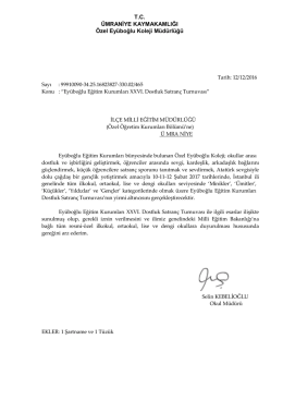 T.C. ÜMRANİYE KAYMAKAMLIĞI Özel Eyüboğlu Koleji Müdürlüğü