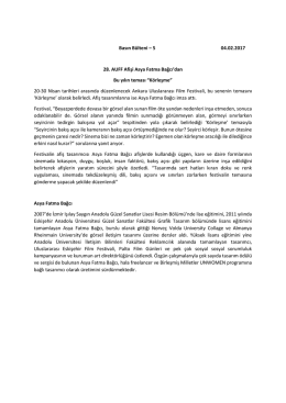 Basın B&uuml;lteni &ndash; 5 04.02.2017 28. AUFF Afişi Asya Fatma Bağcı`dan