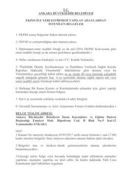 TC ANKARA BÜYÜKŞEHİR BELEDİYESİ EKPSS İLE