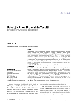 Patolojik Prion Proteininin Tespiti - Debis