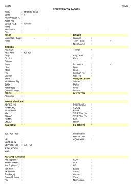rac310 REZERVASYON RAPORU naryaz 06/02/17 18:39 Tarih