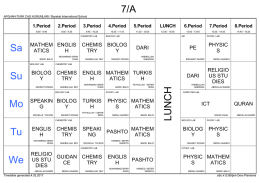 LU NCH Sa Su Mo Tu We 7/A - Barakat international School