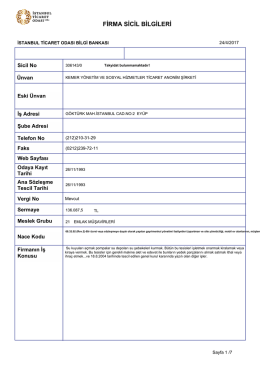 firma sicil bilgileri